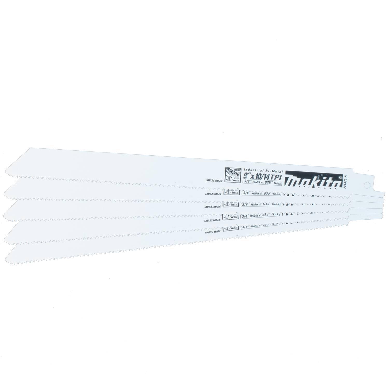 9" RECIP BLADE 5PK 10/14TPI- SKU# MAK-723070-A-5