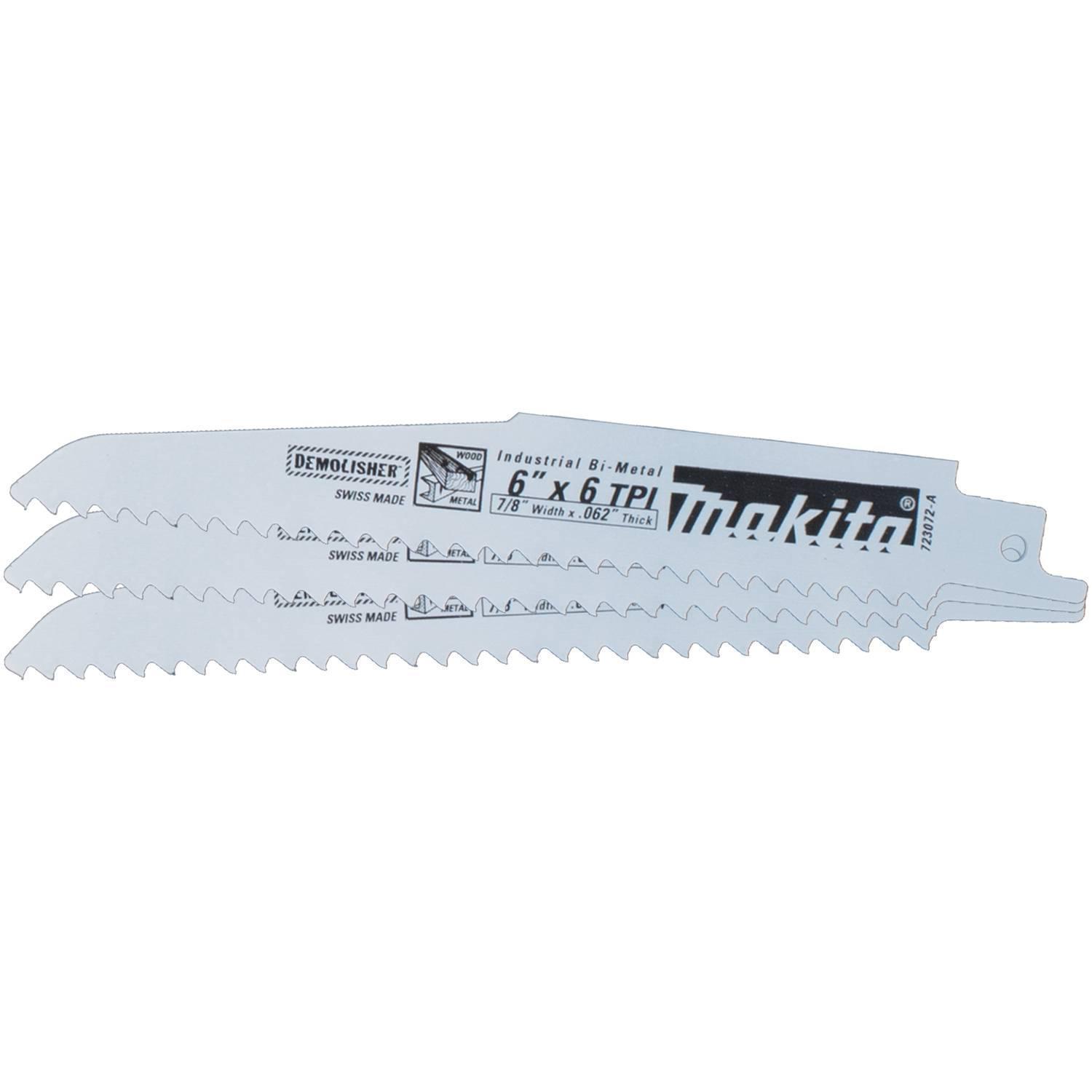 6" DEMO RECIP SAW BLADE, 6TPI- SKU# MAK-723072-A-3