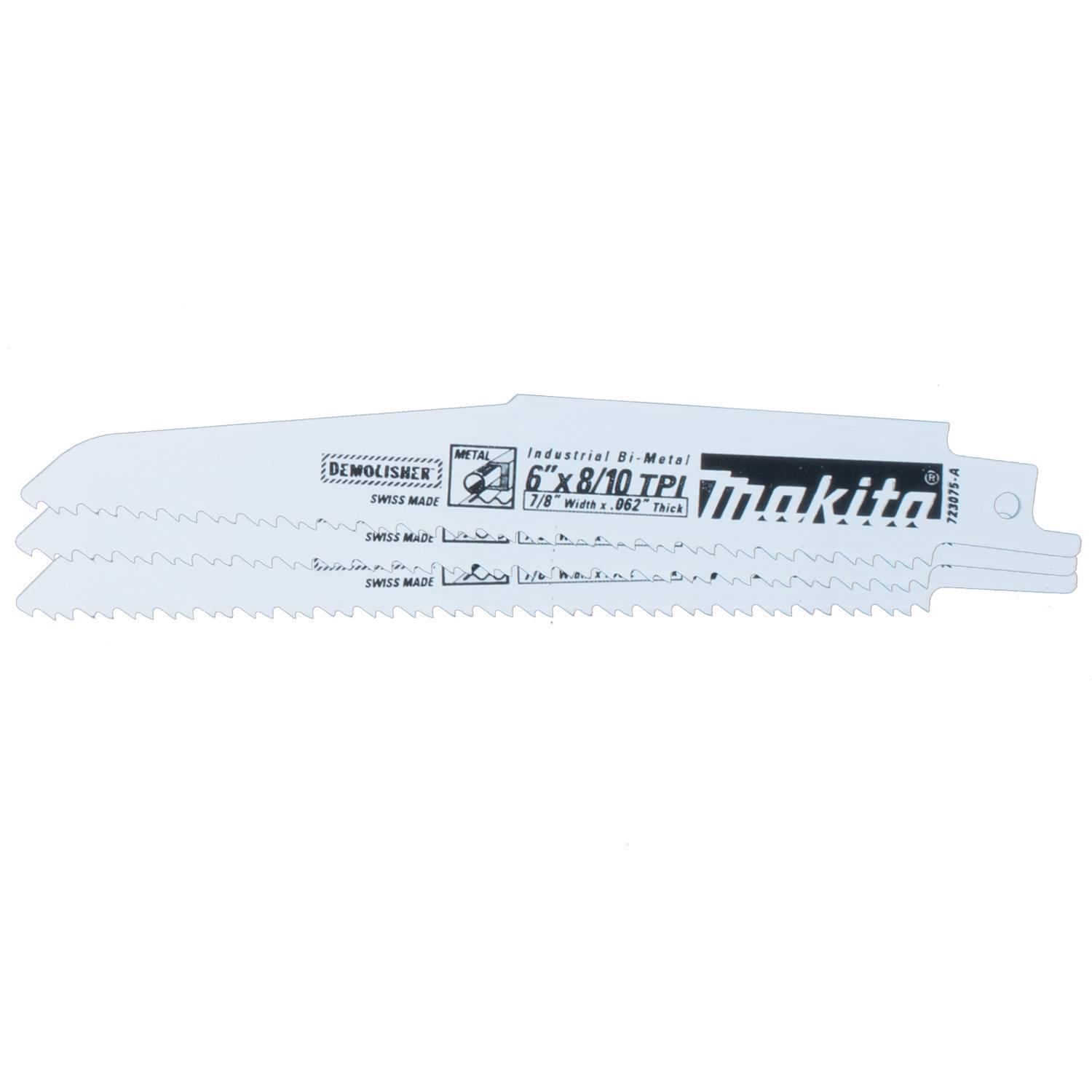 6" RECIP SAW BLADE 3PK 8/10TPI- SKU# MAK-723075-A-3